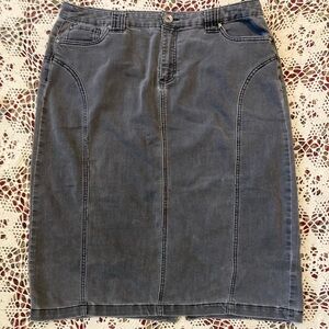 Christopher & Banks Charcoal Gray Denim Pencil Skirt